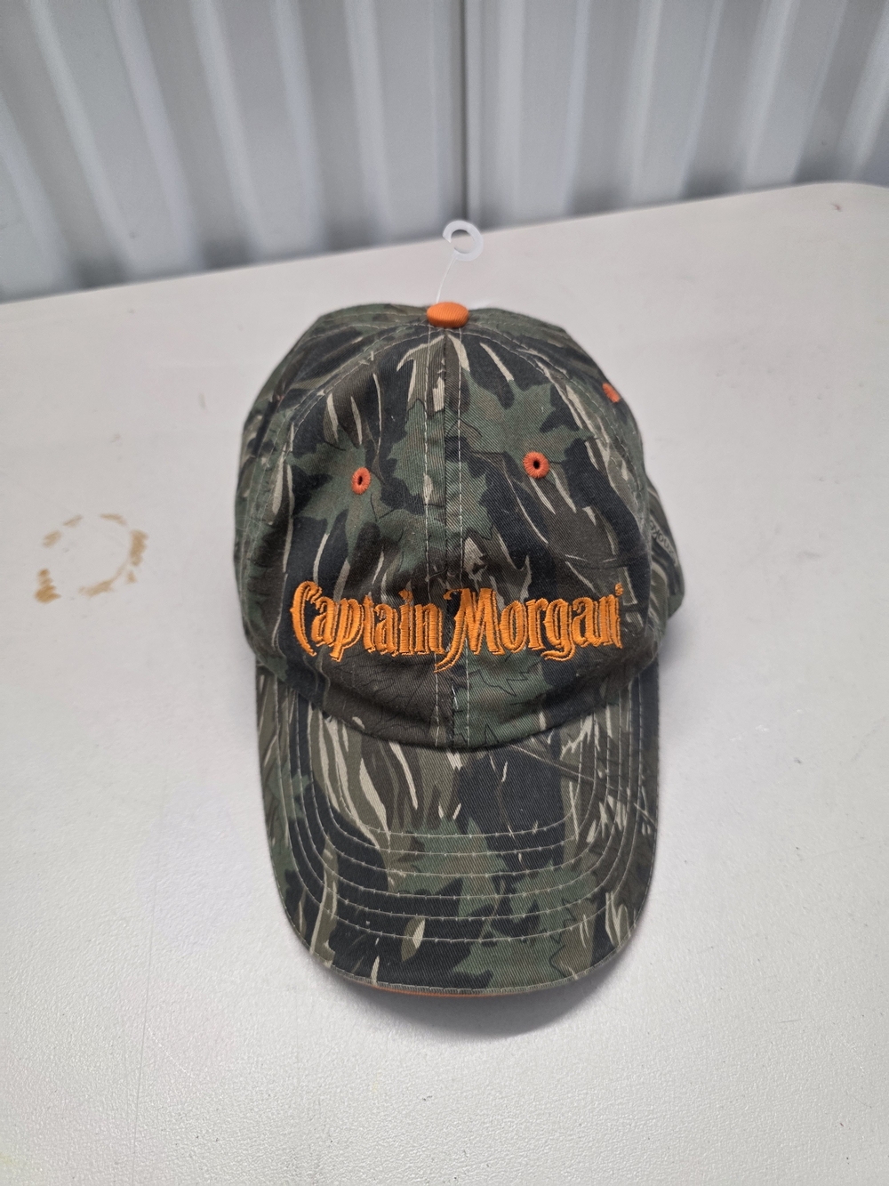 Men’s Camo Baseball Cap with Orange Logo